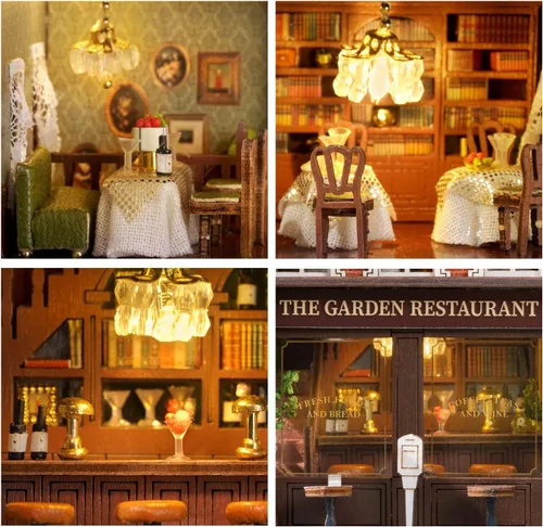 Vista 6 de Kit de casa en miniatura DIY, kit de casa de muñecas de madera CUTEROOM, kit de fabricación de casa en miniatura con muebles, kit de casa de muñecas