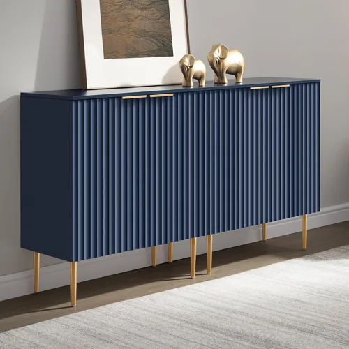 Vista 15 de SICOTAS Aparador Moderno de Entrada - Credenza de Buffet con Almacenamiento, Gabinete con 2 Puertas y Estantes Ajustables, Mesa de Acento para Barra