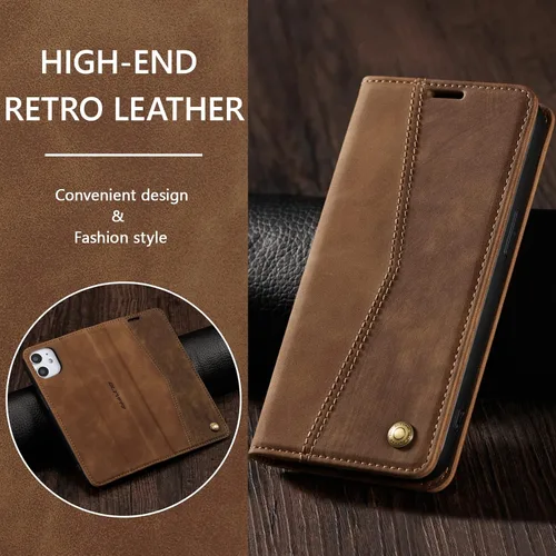 Vista 102 de QLTYPRI Funda tipo cartera para iPhone Air con tarjeteros, color negro