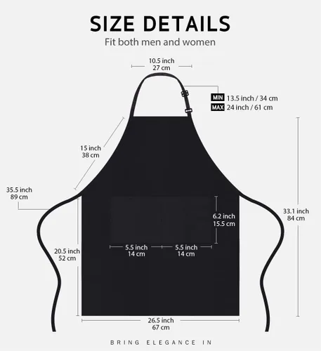 Vista 2 de Syntus 4 Pack Adjustable Bib Apron with 2 Pockets Cooking Kitchen Aprons for Women Men Chef