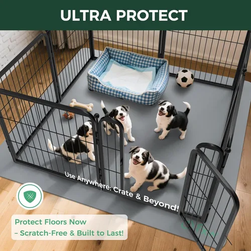 Vista 3 de FXW Tapete protector de suelo de mascotas ultra impermeable y tapete para debajo de la jaula del perro, resistente y fácil de limpiar, para FXW