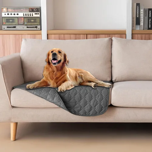 Vista 30 de gogobunny Funda de cama 100 % impermeable de doble cara para perro, manta para mascotas, sofá, protector de muebles para niños, perros y gatos, Azul