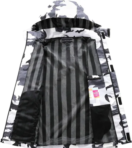 Vista 3 de Chaqueta impermeable ligera para hombre con capucha, para el aire libre, senderismo, viajes