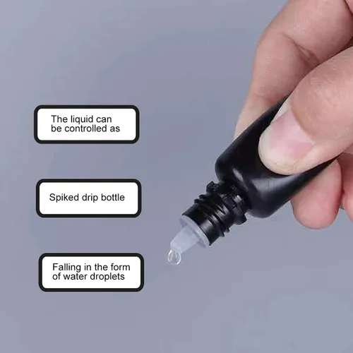 Vista 4 de Snadulor - 60 botellas negras a prueba de luz, sub-botella de 0.3 fl oz de gotas para los ojos, botella de gota para los ojos (tapa azul)