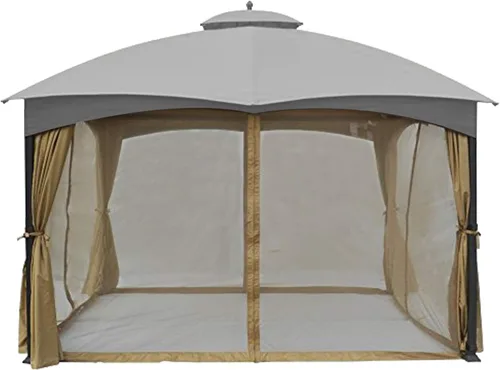 Vista 9 de ABCCANOPY Riplock Toldo Superior de Repuesto para Cenador para Lowe's Allen Roth #GF-12S004B-1, Caqui