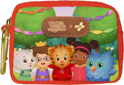 KeepGoing Daniel Tiger - Kit de primeros auxilios de viaje para niños, 60 piezas. Mini botiquín de primeros auxilios para bolso, bolsa de pañales y