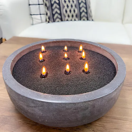 Vista 6 de NICEME Kit de fabricación de velas en polvo personalizado negro, 26 onzas de cera con cuentas rellenables, arena perlada, vela perlada, totalmente