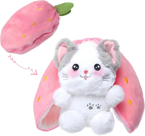 Vista 9 de MIAODAM Peluche reversible de conejo de zanahoria, orejas de conejo de zanahoria con cremallera, peluche de conejo de frutas, peluche de conejo