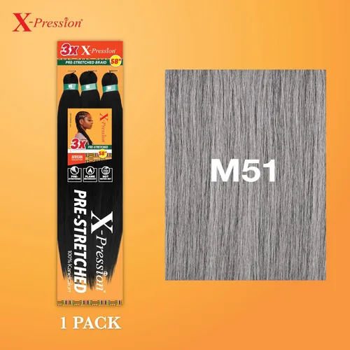 Vista 105 de Sensationnel X-Pression - Trenzas prestiradas, 3 unidades, 58 pulgadas, paquete de 1 unidad, 1B