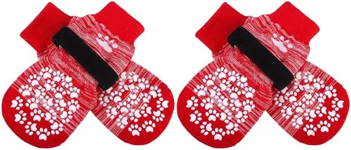 Vista 42 de EXPAWLORER - Calcetines antideslizantes para perros, evitan que se laman las patas, para pavimento caliente y pisos de madera, botines para perros