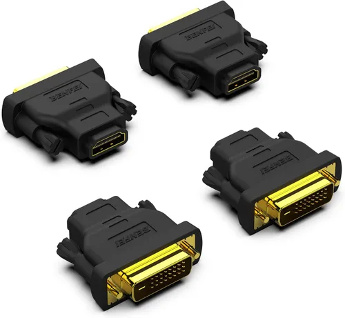 Vista 8 de BENFEI Adaptador DVI a HDMI, DVI-D bidireccional a HDMI macho a hembra con cable chapado en oro, paquete de 2