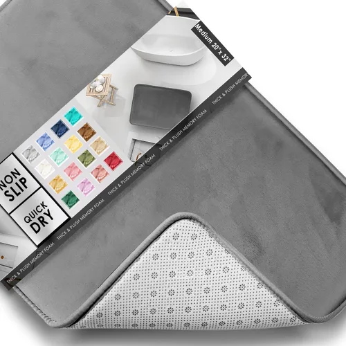 Vista 15 de Clara Clark tapete para baño, regadera o tina, de gomaespuma, negro, antiderrapante