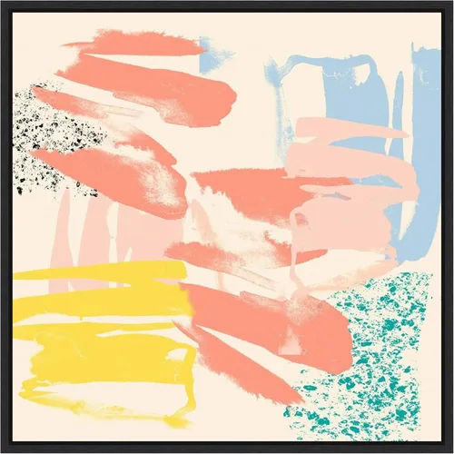 Vista 19 de Amanti Art Framed Canvas Wall Art 16x16 Retro Op II by Jennifer Goldberger, Framed Wall Art Canvas, Abstract Artwork, Traditional Decor, Small