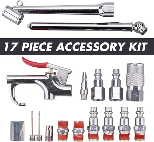 Vista 5 de WYNNsky Kit de compresor de aire de 18 piezas, manguera híbrida de 3/8 pulgadas x 25 pies con roscas NPT M de 1/4, accesorios de conexión rápida