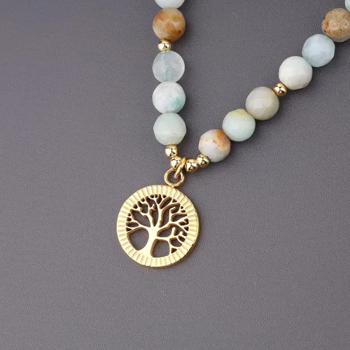 Vista 6 de COAI Árbol de la vida 108 cuentas de Mala collar de pulsera de piedra