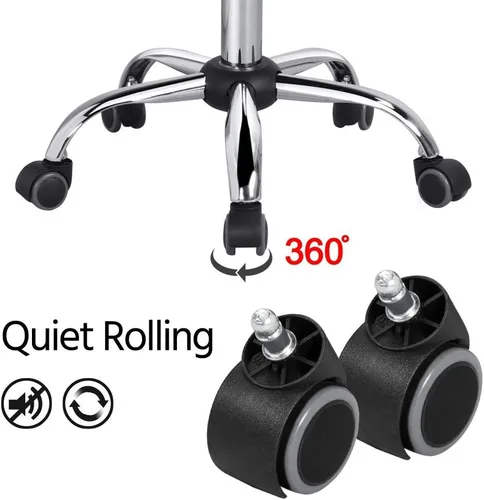 Vista 5 de Yaheetech Sillas ejecutivas de piel sintética con respaldo bajo, silla giratoria de oficina con ruedas, color negro
