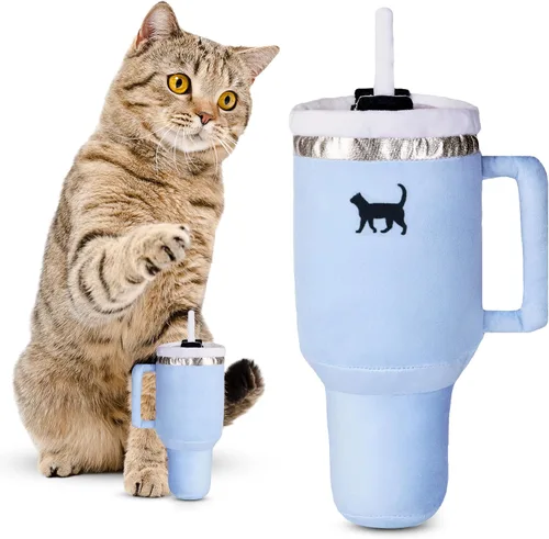 PUPROAR Kitty Cup Juguete de Hierba Gatera - Juguete de Regalo para Gatos de Navidad y Cumpleaños con Hierba Gatera y Crujido, Divertido Relleno de