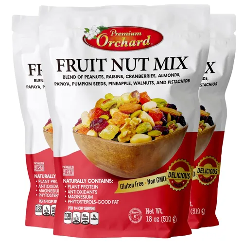 Vista 8 de Mezcla de frutos secos arcoíris Trail Mix de Premium Orchard - Paquete de variedad de surtido de frutos secos saludables Maní Pasas Anacardo