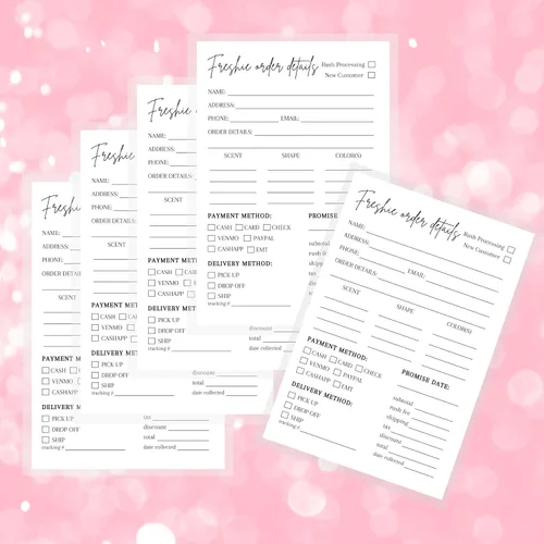 Vista 4 de Freshie Formulario de pedido Paquete de 50 5 x 7 pulgadas Formularios de pedido de clientes de pequeñas empresas para pedidos de clientes