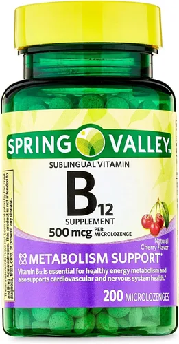 Spring Valley - Micropastillas de vitamina B12, 500 Mcg, 200 unidades