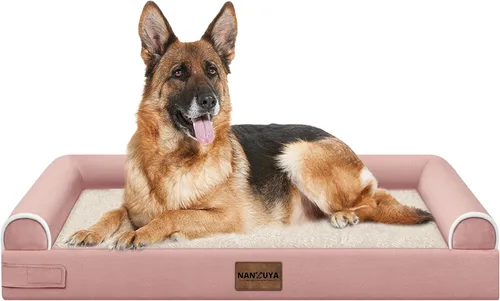 Vista 70 de NANUYA - Cama ortopédica para perros de tamaño mediano/grande, lavable: Camas con almohada para perros de tamaño mediano/grande, sofá de espuma