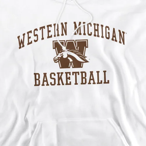 Vista 2 de Western Michigan University Sudadera con capucha oficial de baloncesto unisex para adultos