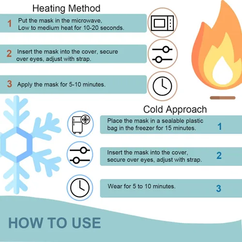 Vista 5 de Almohadilla de compresión de ojos de calor húmedo individual, para microondas, máscara de ojos para ojos secos, buena para ojos rosas, blefaritis