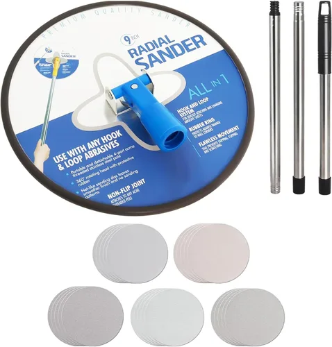 Vista 8 de Upgarded Lijadora de poste para paneles de yeso, lijadora de pared para preparación de pintura, lijadora de paneles de yeso de 9 pulgadas con poste