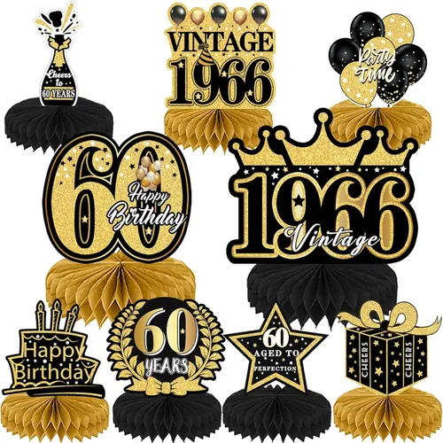 Vista 10 de Decoraciones de cumpleaños número 40 para mujer, 9 piezas, decoraciones de fiesta de cumpleaños rosa, decoraciones de feliz cumpleaños 40