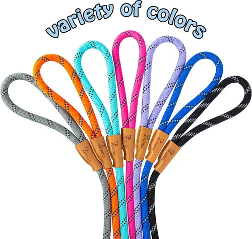 Vista 8 de Correa Deslizante de 5 Pies para Perro, Correa de Cuerda Resistente para Perros Pequeños, Medianos y Grandes, Correa de Entrenamiento Sin Tirones