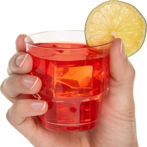 Vista 3 de LSR LORESO Vasos pequeños de fiesta de 5 onzas, paquete de 96 unidades, plástico duro transparente, resistente, grado alimenticio para cócteles