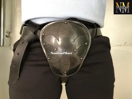 Vista 4 de Codpiece Medieval Armour para caballeros, protector de ingle para Buhurts Knight Cosplay