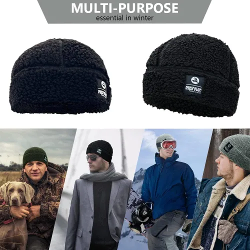 Vista 7 de Gorro de forro polar Sherpa para invierno, cálido, diseño militar, táctico, para exteriores