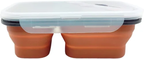 Vista 8 de Green Handle US - Caja Bento reutilizable plegable para llevar para microondas y lavavajillas, sin BPA, no tóxica, antiadherente, color beige