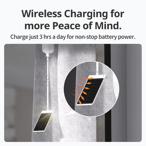 Vista 2 de SwitchBot Cargador de panel solar para cortina 3 - Mejora de rendimiento, fácil de usar, admite carga con poca luz, panel solar inteligente