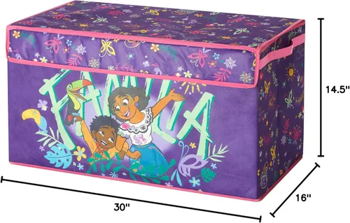 Vista 11 de Idea Nuova Cocomelon - Baúl plegable de almacenamiento de juguetes para niños, duradero con tapa