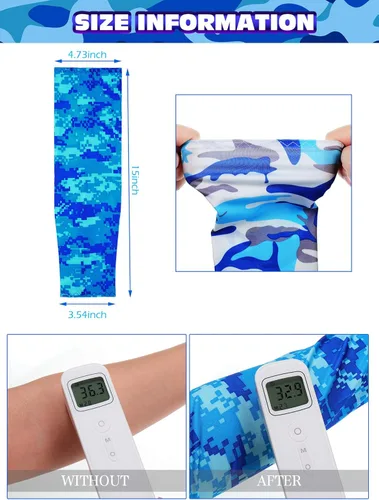 Vista 3 de Hicarer 10 pares de mangas de protección solar mangas deportivas de compresión para baloncesto correr ciclismo