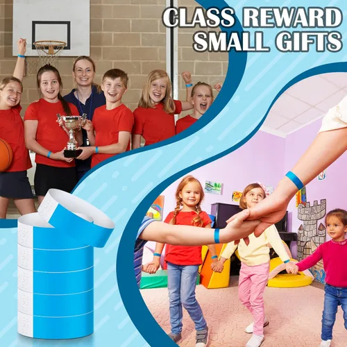 Vista 6 de Tudomro 300 pulseras de papel para eventos, impermeables, de neón, pulseras de identificación de conciertos, bandas de mano, pulseras adhesivas