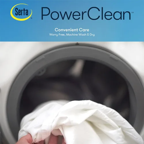 Vista 6 de SERTA Power Clean - Protector de colchón acolchado suave de triple acción, impermeable, protección que absorbe la humedad con bolsillo profundo
