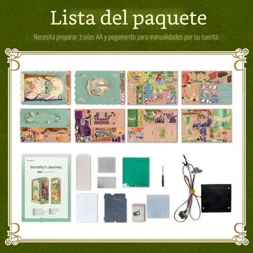 Vista 8 de Tonecheer Kit de Rincón de Libros DIY, Rompecabezas 3D El Viaje de Dorothy de Cuentos de Hadas en Miniatura de Madera, Kit de Casa para Adultos