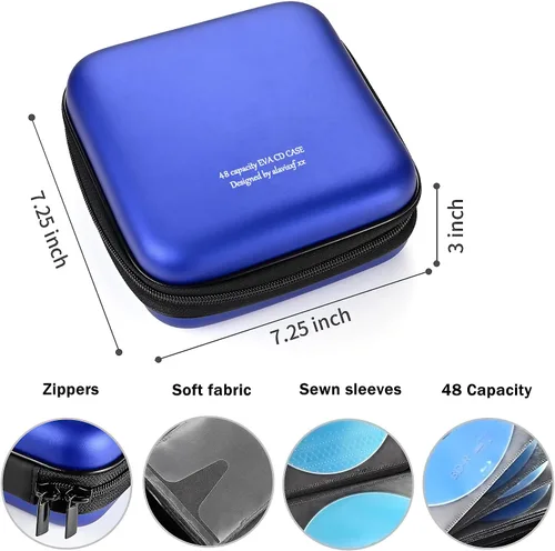 Vista 52 de Funda para DVD, estuche de CD EVA, organizador de almacenamiento, portátil, protector de DVD, soporte para billetera para coche