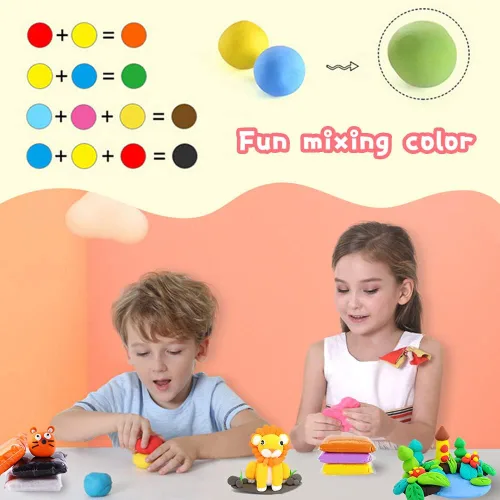 Vista 6 de Xuyyicao Arcilla de Secado al Aire de 36 Colores, Arcilla Mágica para Modelar con Herramientas, Arcilla de Modelado Ultraligera DIY para Niños