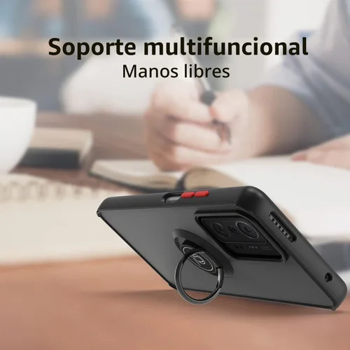 Vista 5 de QUIETIP Funda compatible con Xiaomi 12T/12T Pro, TPU + PC duro a prueba de golpes, anillo magnético para montaje de coche, cubierta de parachoques