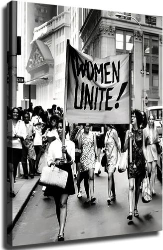Women's Suffrage March 90s Feminism Black and White Retro Poster Holiday Gift HD Picture Modern Canvas Aesthetics Mural Wall Art Decoration