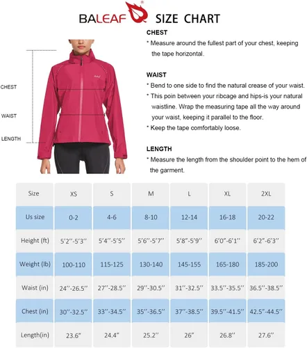 Vista 7 de BALEAF Chaqueta impermeable para mujer, rompevientos para correr, ciclismo, plegable, reflectante, ligera, con capucha