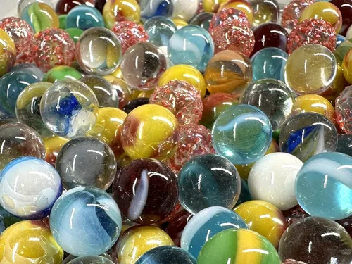 Vista 3 de ~Glass Pee Wee - Canicas de 0.472 in (juego de 50) de surtido aleatorio a granel, decoración, relleno de jarrón, acuario