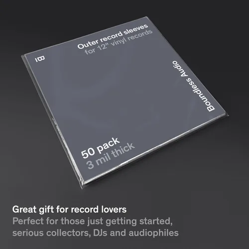 Vista 6 de Boundless Audio Fundas para discos de vinilo - 50 fundas exteriores premium para discos de vinilo - 32,39 cm x 32,39 cm, resistentes, de 3 mil