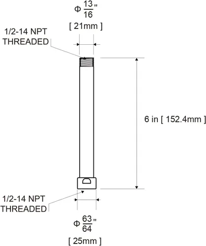 Vista 7 de Brazo extensor de cabezal de ducha OFFO, brazo de extensión de ducha de bronce cepillado al óleo de 6 pulgadas, extensor de cabezal de ducha hecho