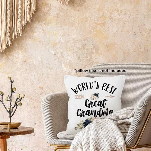 Vista 2 de World's Best Great Grandma Gifts - Funda de almohada de 18 x 18 pulgadas, funda de almohada de cumpleaños para bisabuela, funda de almohada cuadrada