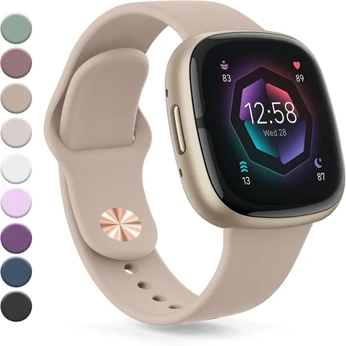 Vista 21 de Vanjua Correa compatible con Fitbit Sense 2 / Sense Bands, Fitbit Versa 4 / Versa 3 bandas para mujeres y hombres, correa de repuesto de silicona